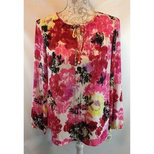INC Top Women's Sz‎ 4 Pink Enchanted Floral Print